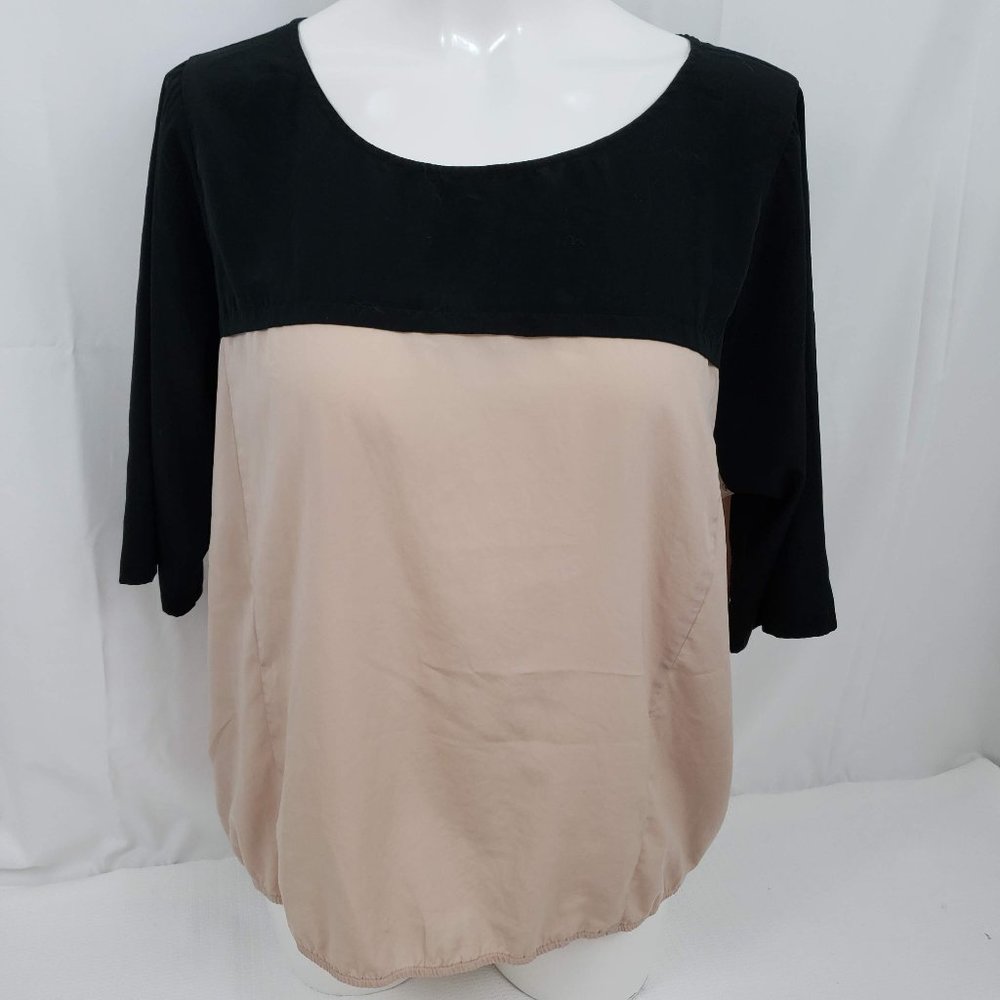 3/$$20!! ~LOFT black and cream 1/4 sleeve top XL